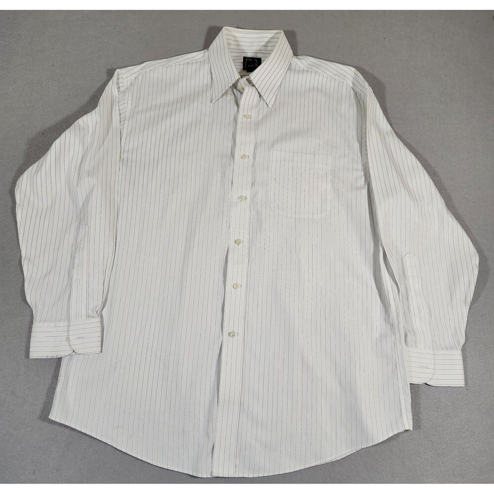 Jos. A. Bank Traveler's Collection Blue Pintstripe Men's Long Sleeve Shirt 16-33